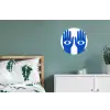 Handen - Twee - Ogen - Blauw Wandcirkel aluminium klein -slaapkamer