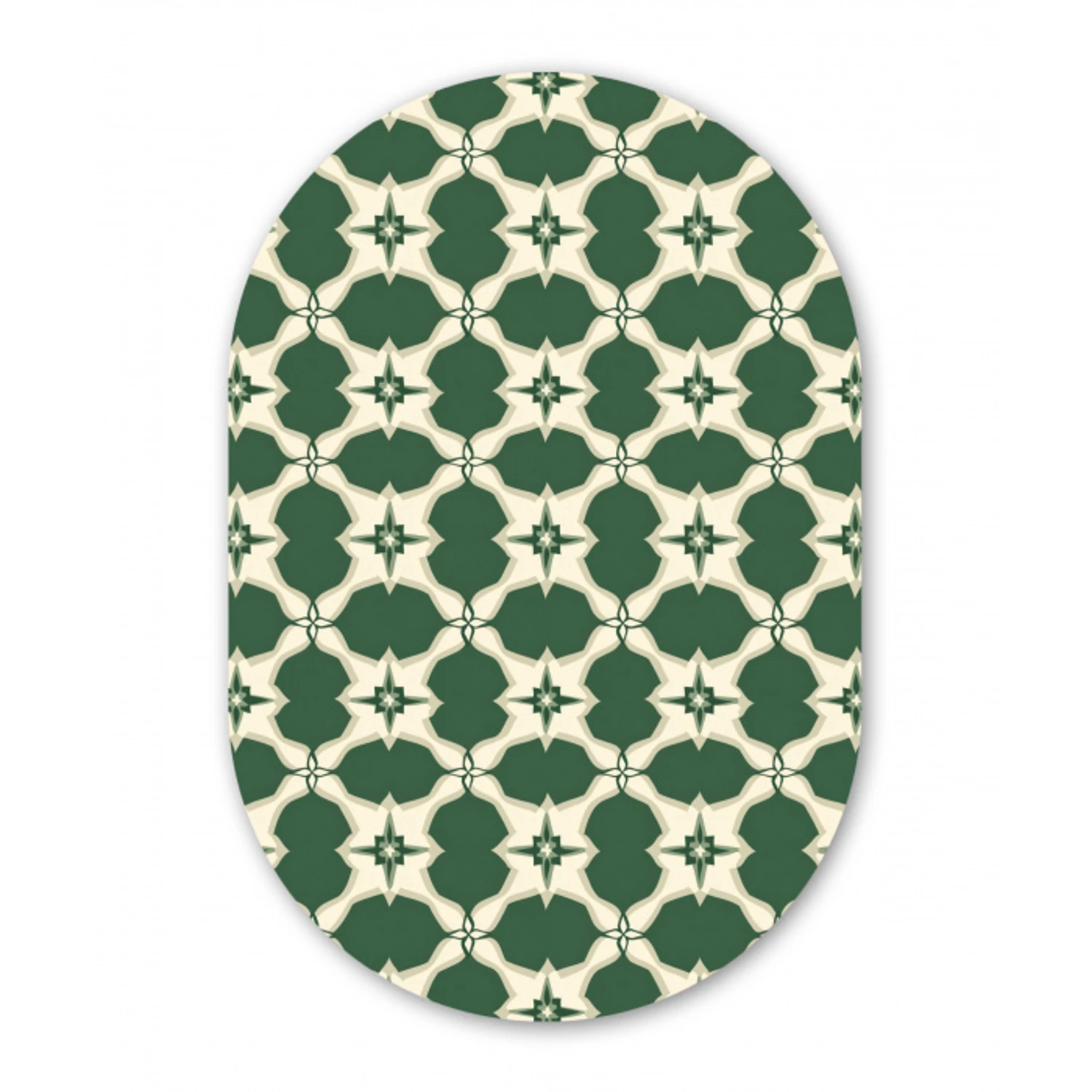 Tegel - Klassiek - Groen Wandcirkel Ovaal Forex klein 630 -3d