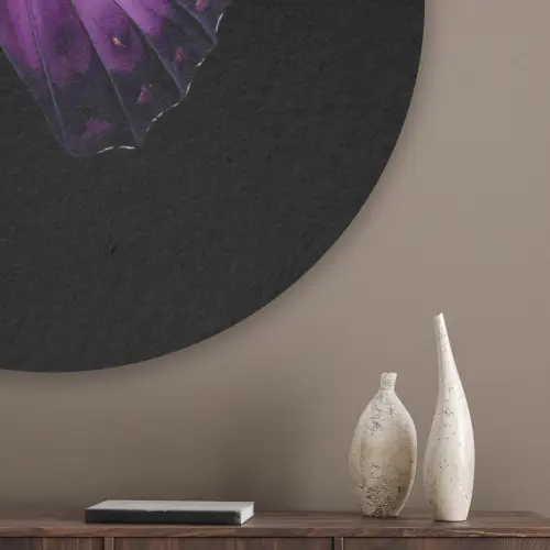 Vlinder - Paars - Levendig Akoestische PET Vilt - Rond klein -sfeer5_closeup