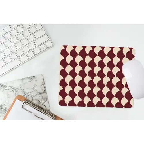 Rood - Tegelpatroon - Crème muismat rubber klein 262 -witbureau