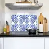 Cirkels - Bloemen - Blauw Inductie beschemer met haakjes klein 777 -sfeer2