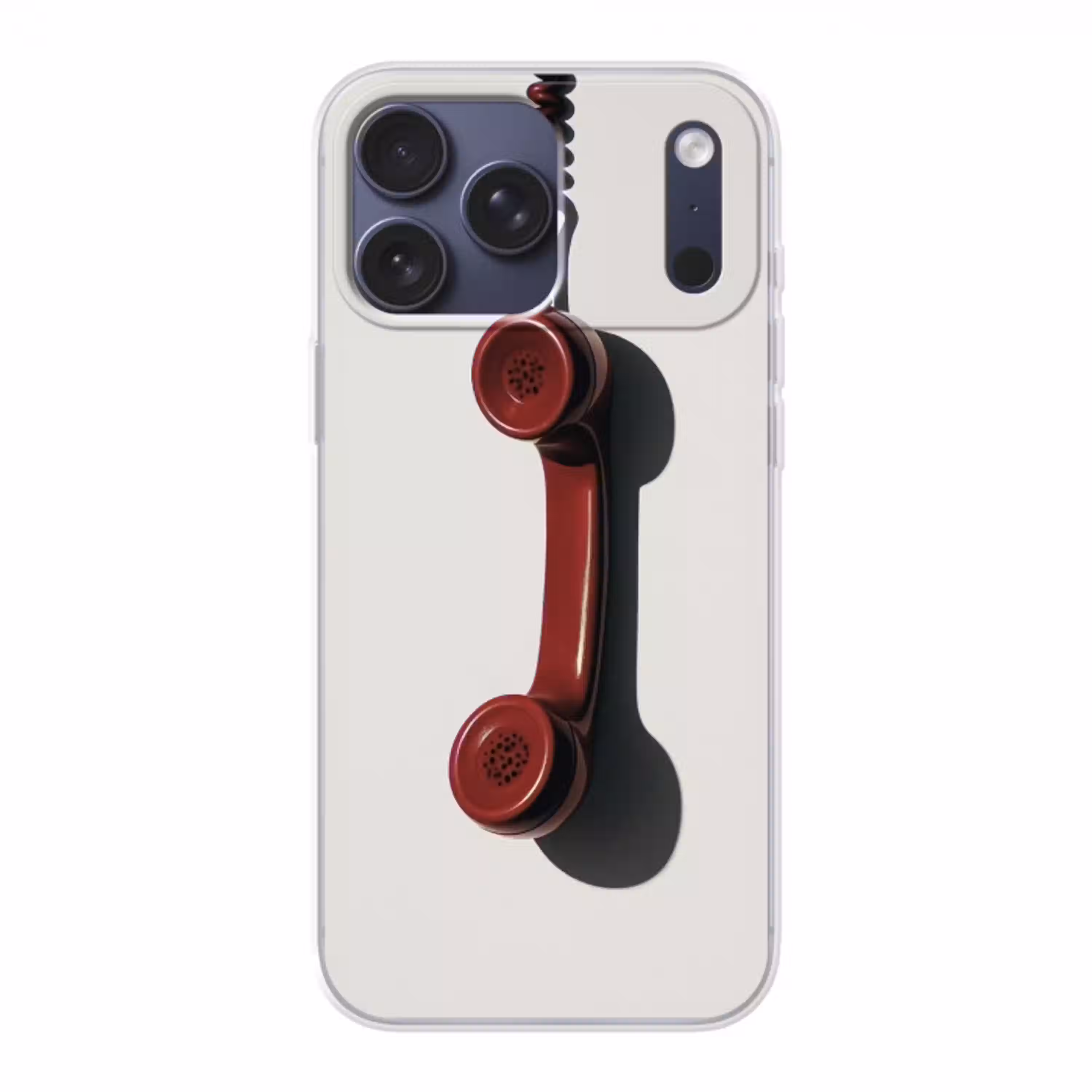 Telefoon - Koord - Rood - Minimalistisch Telefoonhoesje iPhone 17 Pro Max klein -3d