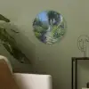 Kat - Vrouw - Bloemen - Huis Akoestische PET Vilt - Rond klein -sfeer2