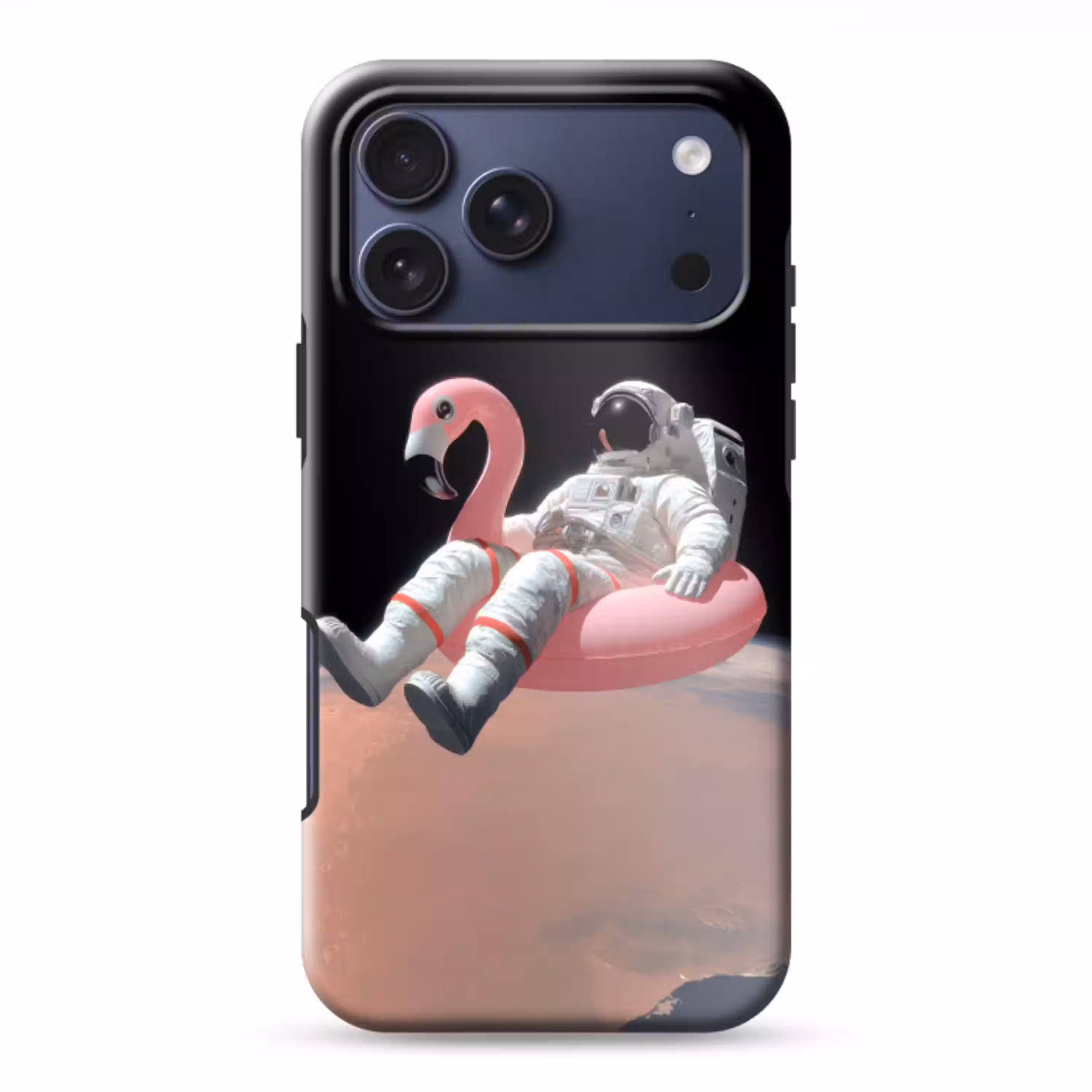 Astronaut - Flamingo - Zwemband - Roze Toughcase MagSafe Apple iPhone 17 Pro Max klein -3d