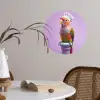 Papegaai - Koksmuts - Pilaar - Vogel Wandcirkel behangsticker klein -sfeer3