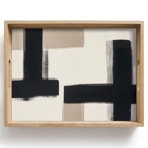 Zwart - Abstract - Japandi Dienblad Rechthoek middel -z3d_shopping
