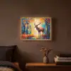 Hert - Bosdieren - Natuur - Kunst Light Box met batterij (Wandlamp) middel -sfeer4