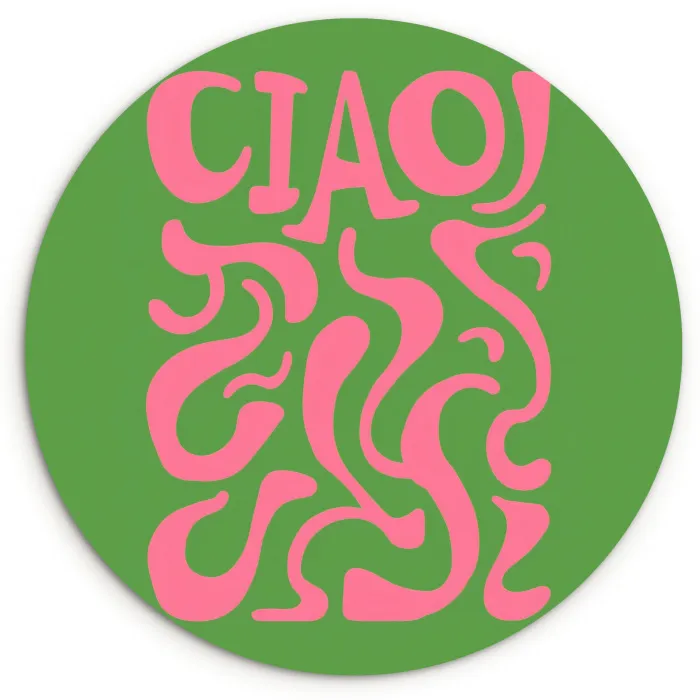 Abstract - Roze - Ciao - Vormen Wandcirkel kunststof plaat 5mm dik klein -3d