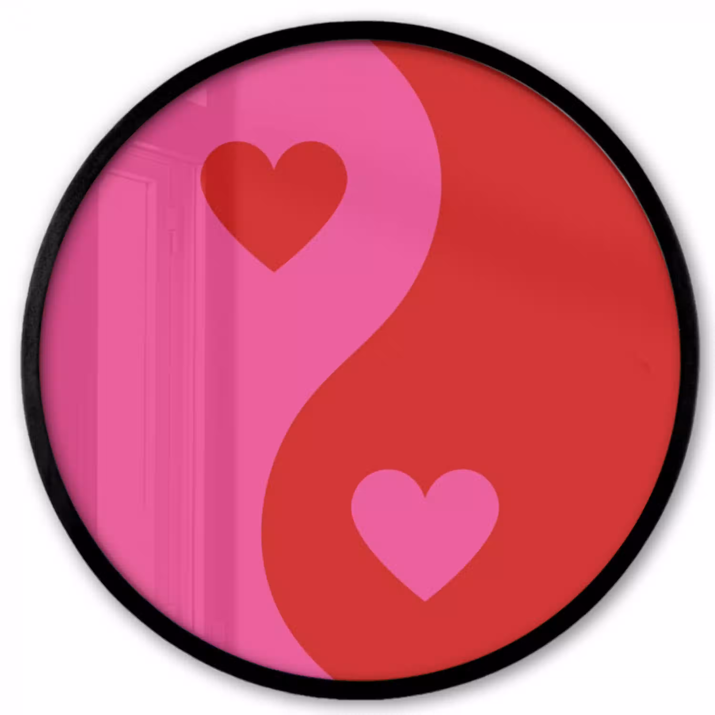 Minimalistisch - Rood - Roze - Hartjes Fotolijst rond zonder passe partout klein -3d