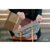 Vlakken - Abstract - Bordeaux - Lijnen laptophoes neopreen klein -tas