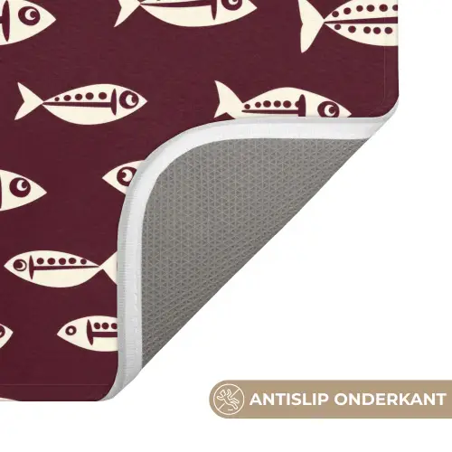 Vissen - Grafisch - Patroon - Donker Badmat klein 997 -USP_AntislipNL