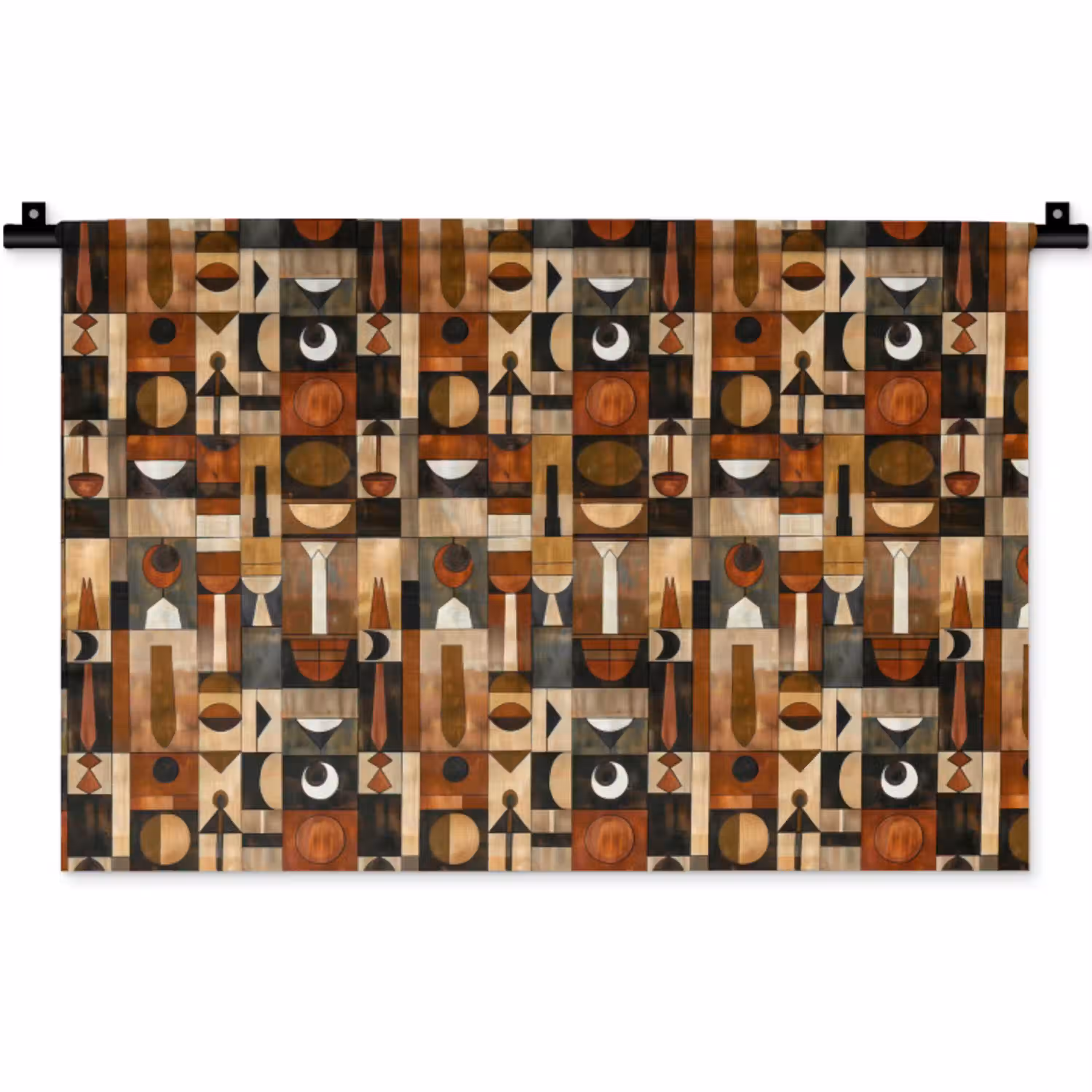 Terracotta - Geometrisch - Mid-Century - Patroon Wandkleed katoen klein 269 -zz3d