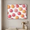 Snoep - Patroon - Rood - Oranje Textielframe zwart klein -sfeer2