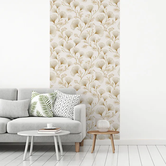 Ginkgo - Takken - Goud fotobehang vinyl groot 64 -woonkamer