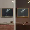 Raaf - Vogels - Zwart Light Box met batterij (Wandlamp) middel -sfeer3