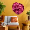 Rozen - Pink - Bloem Wandcirkel Organisch Aluminium middel -sfeer4