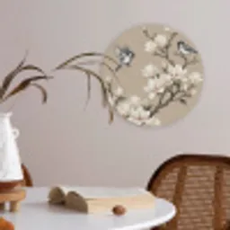 Oosters - Vogels - Beige Akoestische PET Vilt - Rond klein -sfeer3