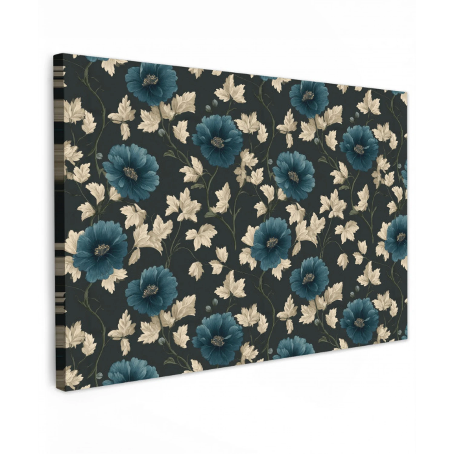 Botanisch - Bloemen - Blauw Tuinposter op houten frame 2 cm dik klein 845 -3d