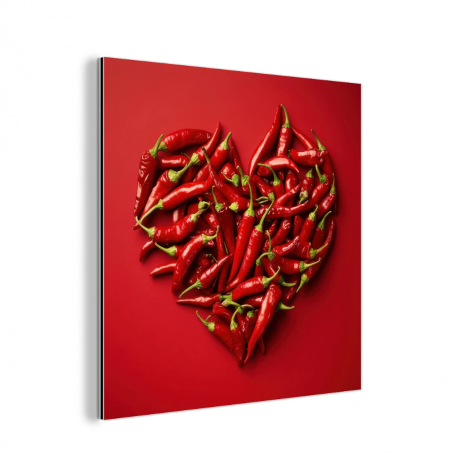 Pepers - Rood - Hart aluminium wit klein -3d