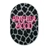 Panterprint - Zwart - Neonletters - Roze Wandcirkel Ovaal Glas middel -3d