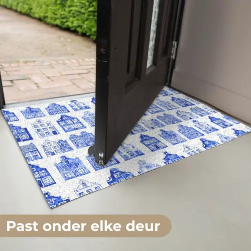 Patroon - Huizen - Blauw Deurmat klein 898 -USP_NL