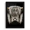 Schotse hooglander - Goud - Hoorns - Zwart wit - Koe - Dieren fotolijst zwart zonder passe partout klein -3d