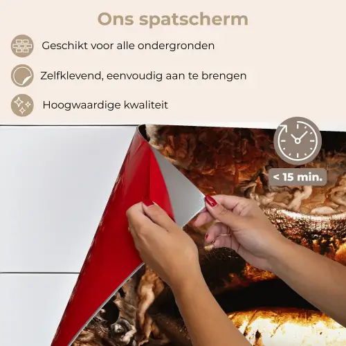 Goud - Lippen - Kunst keuken achterwand spatscherm klein -spatscherm_NL