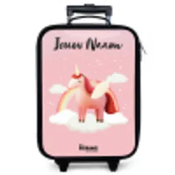 Eenhoorn - Vleugels - Roze - Regenboog Kinderkoffer - Zwart klein -zzz_website3d