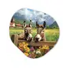 Ezels - Bloemen - Zomers Wandcirkel Organisch Forex 3mm klein -3d