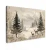 Bos - Herten - Winter - Sneeuw canvas 2cm klein -z3d