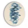 Vissen - Minimalistisch - Blauw Akoestische PET Vilt - Rond klein -3d