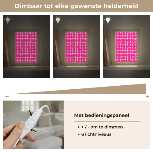 Stippen - Patroon - Roze Light Box met kabel (Tafellamp) klein 925 -USP_dimbaarNL