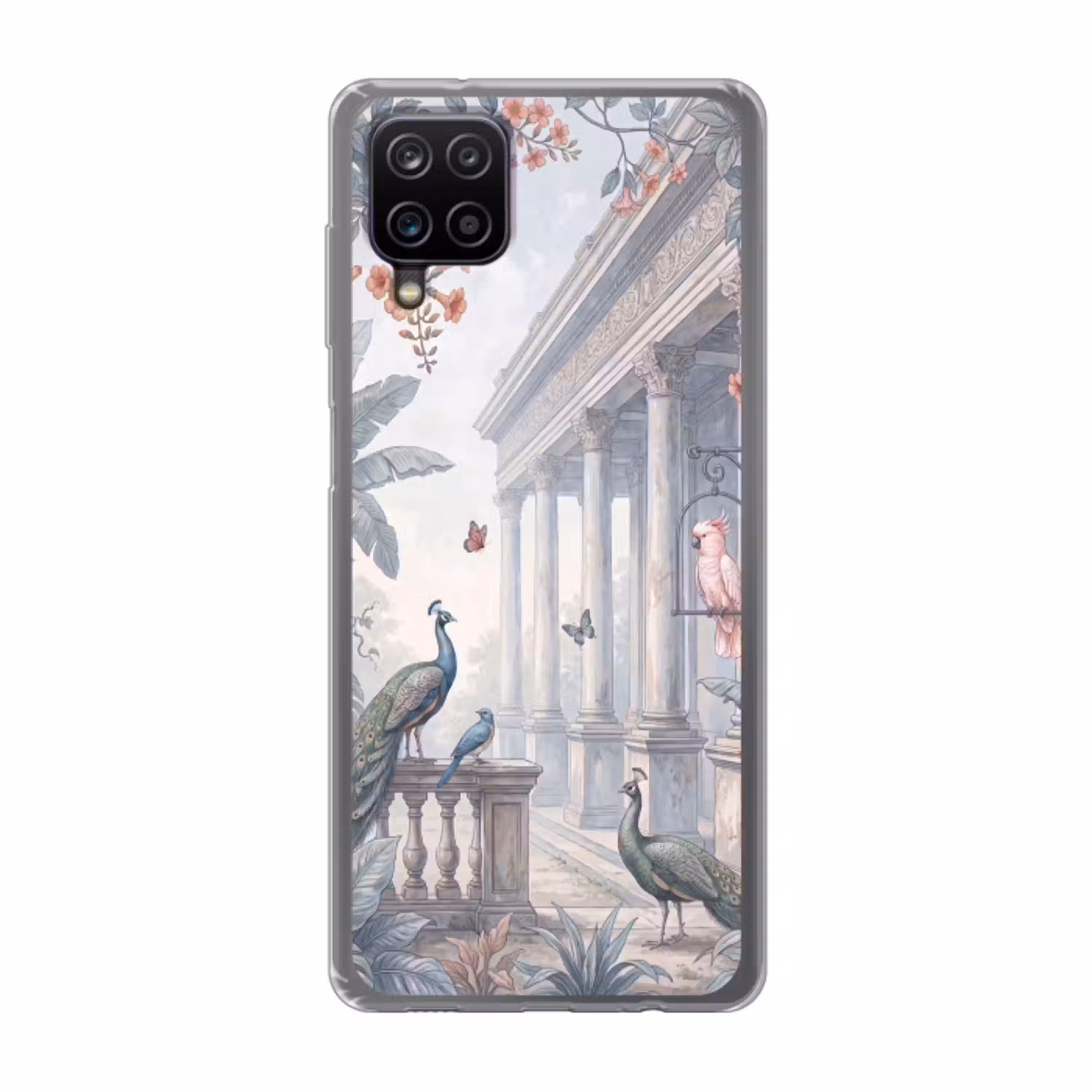 Vogel - Pauw - Architectuur - Klassiek - Groen Telefoonhoesje Samsung Galaxy A12 klein -3d