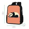 Panda - Slaap - Oranje Rugzak - Zwart middel -productfoto_formaten