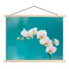 Orchidee - Bloemen - Plant - Wit - Paars textielposter latten blank klein -3d
