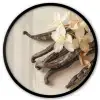 Vanille - Bloemen - Beige Fotolijst rond zonder passe partout klein -3d