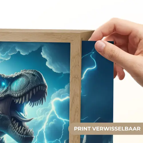 Dino - Blauw - Jongens Light Box met batterij (Wandlamp kind) middel -USP_websiteprintNL