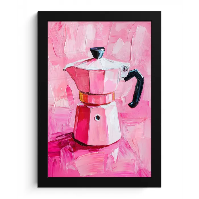 Roze - Verf - Coffee fotolijst zwart zonder passe partout klein -3d