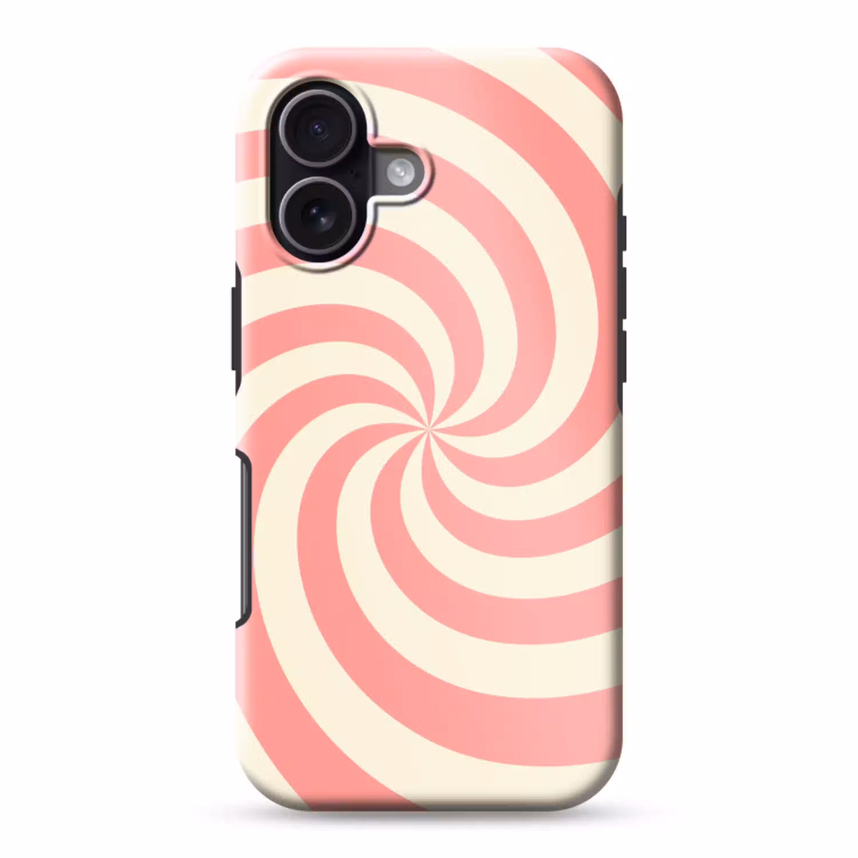 Spiraal - Patroon - Abstract - Roze - Beige Toughcase MagSafe Apple iPhone 17 klein -3d