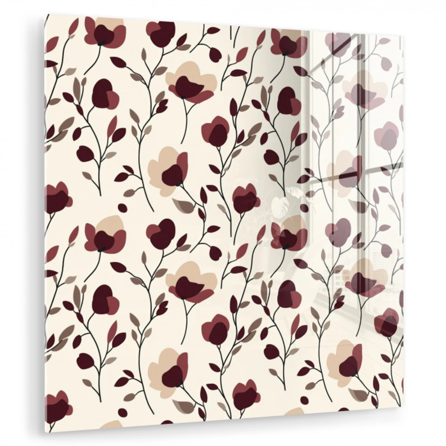 Bloemen - Botanisch - Bordeaux plexiglas 5mm klein 11 -zzzproduct_nieuw