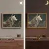 Wolf - Bloemen - Natuur Light Box met batterij (Wandlamp) middel -sfeer3