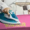Roze - Groene Bonjour - art-deco Wandkleed katoen klein -tsfeer9_DE