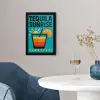 Illustratie - Tequila - Glas - Blauw fotolijst zwart zonder passe partout klein -sfeer4