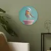 Roodborstje - Vogel - Koksmuts - Sokkel Akoestische PET Vilt - Rond klein -sfeer2