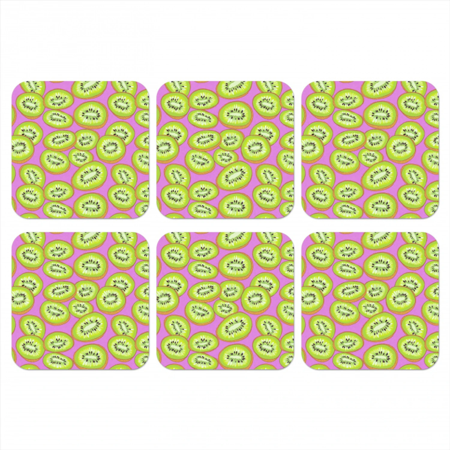 Kiwi - Speels - Groen onderzetter kurk middel 366 -3d