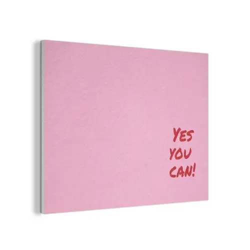 Yes you can do it - Rood - Roze PET vilt klein -3d