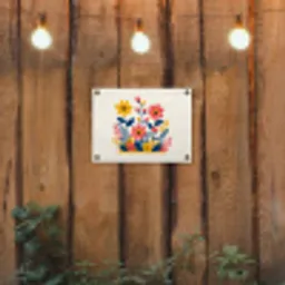 Illustratie - Bloemen - Bladeren - Roze tuinposter los doek klein -sfeer1