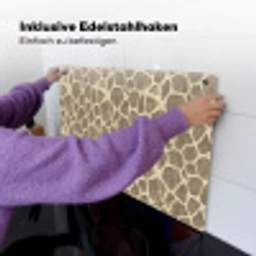 Giraf - Patroon - Beige - Bruin Inductie beschemer met haakjes klein 777 -ky-ophangen-de