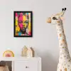 Vrouwengezicht - Krantenpapier - Abstract - Roze fotolijst zwart zonder passe partout klein -usfeer4_kinderkamer