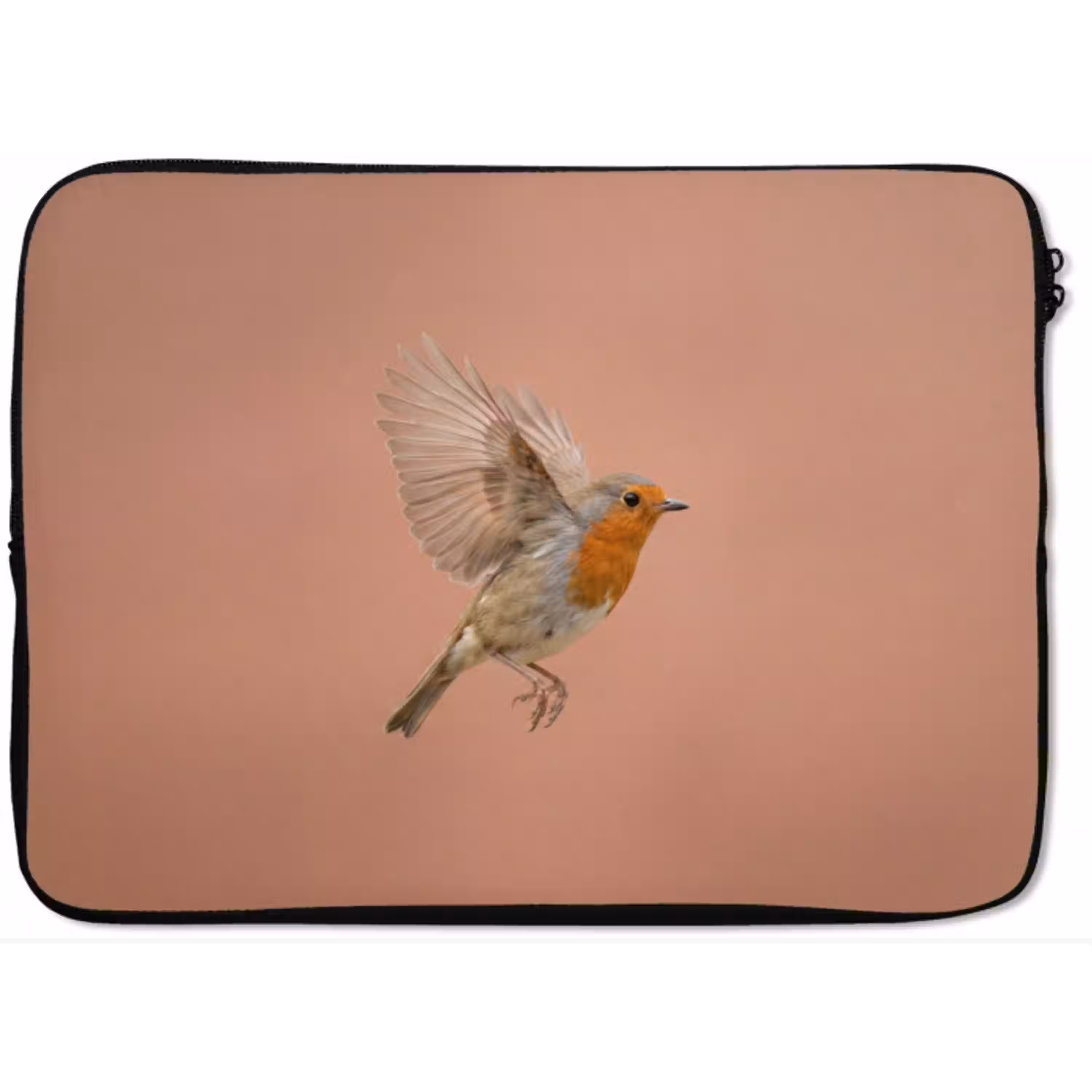 Roodborst - Natuur - Roze laptophoes neopreen klein -zkaufland3dotto